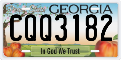 GA license plate CQQ3182