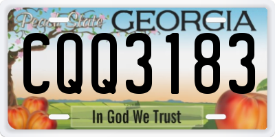 GA license plate CQQ3183