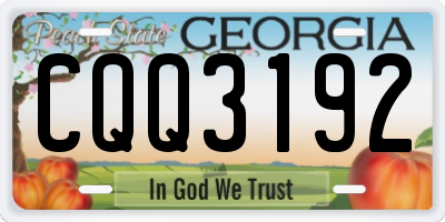 GA license plate CQQ3192