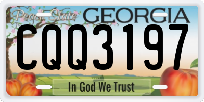 GA license plate CQQ3197