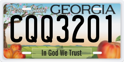 GA license plate CQQ3201