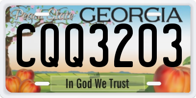 GA license plate CQQ3203