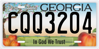 GA license plate CQQ3204