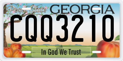 GA license plate CQQ3210