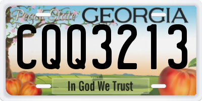 GA license plate CQQ3213