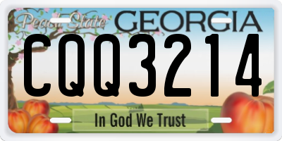 GA license plate CQQ3214