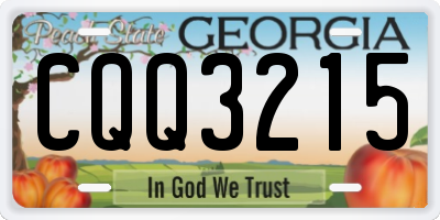 GA license plate CQQ3215