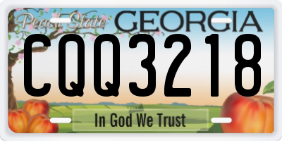 GA license plate CQQ3218