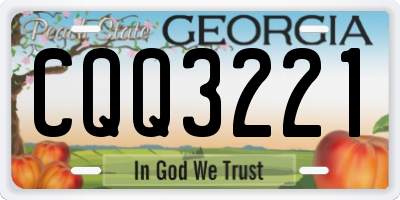 GA license plate CQQ3221