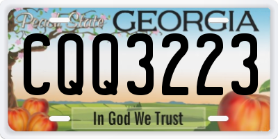 GA license plate CQQ3223