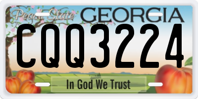 GA license plate CQQ3224