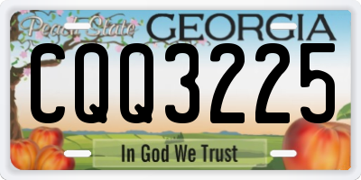 GA license plate CQQ3225