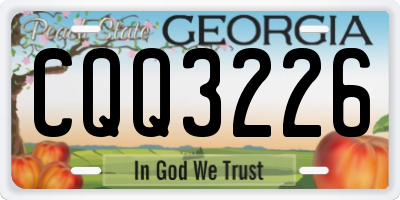 GA license plate CQQ3226