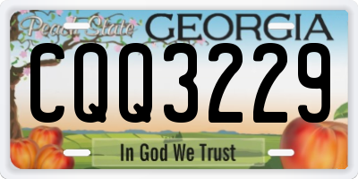 GA license plate CQQ3229