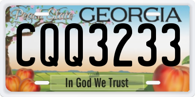 GA license plate CQQ3233
