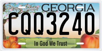 GA license plate CQQ3240