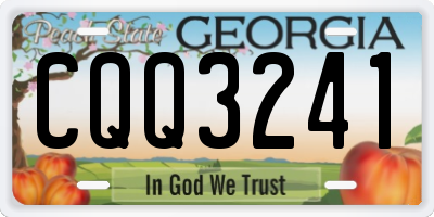 GA license plate CQQ3241