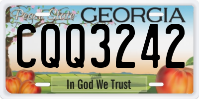 GA license plate CQQ3242