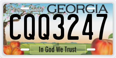 GA license plate CQQ3247