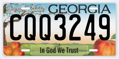 GA license plate CQQ3249