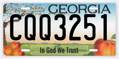 GA license plate CQQ3251