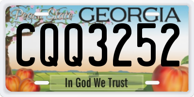 GA license plate CQQ3252