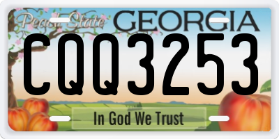 GA license plate CQQ3253