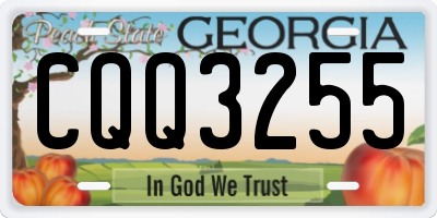 GA license plate CQQ3255