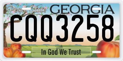 GA license plate CQQ3258