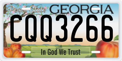 GA license plate CQQ3266
