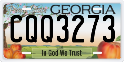 GA license plate CQQ3273