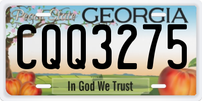 GA license plate CQQ3275