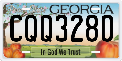 GA license plate CQQ3280
