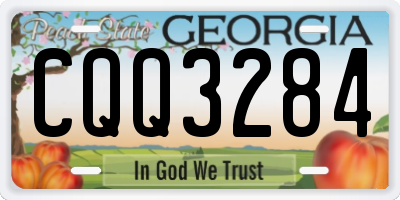 GA license plate CQQ3284