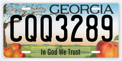 GA license plate CQQ3289
