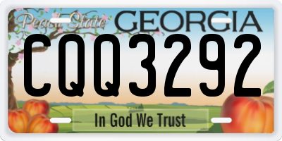 GA license plate CQQ3292