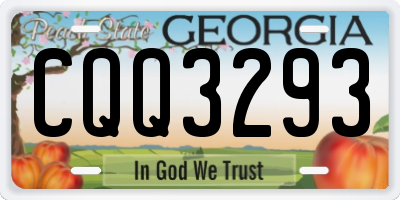 GA license plate CQQ3293