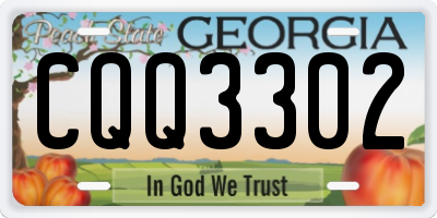 GA license plate CQQ3302