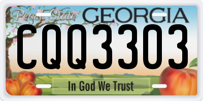 GA license plate CQQ3303