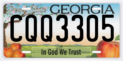 GA license plate CQQ3305