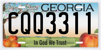 GA license plate CQQ3311
