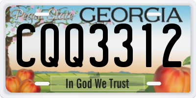 GA license plate CQQ3312