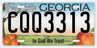 GA license plate CQQ3313