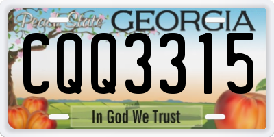 GA license plate CQQ3315