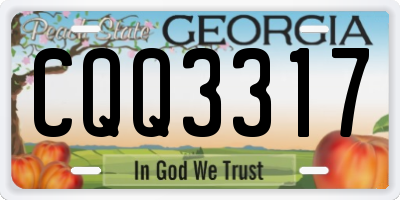 GA license plate CQQ3317