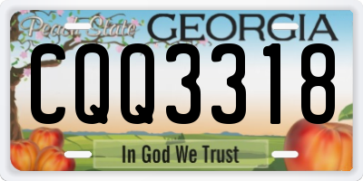 GA license plate CQQ3318