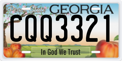 GA license plate CQQ3321