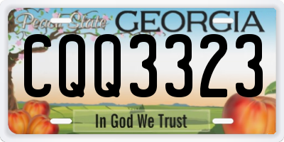 GA license plate CQQ3323