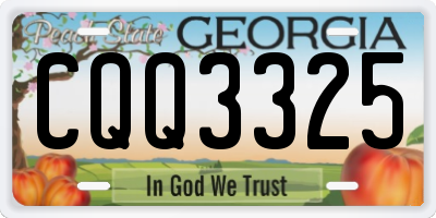 GA license plate CQQ3325