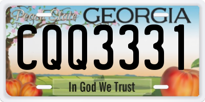 GA license plate CQQ3331